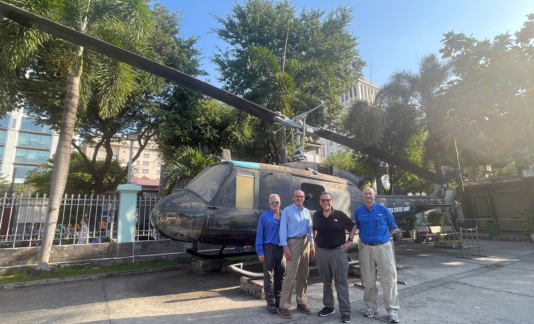 The guys with a helicopter from the war.