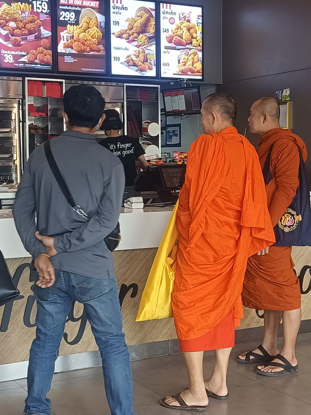 Monks eat fast food too