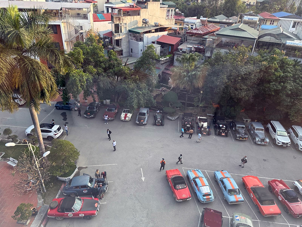 parking lot viewed from above