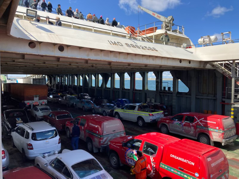 cars on board the ferry