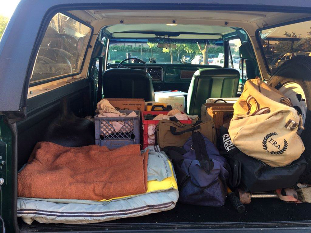 Bronco packed up