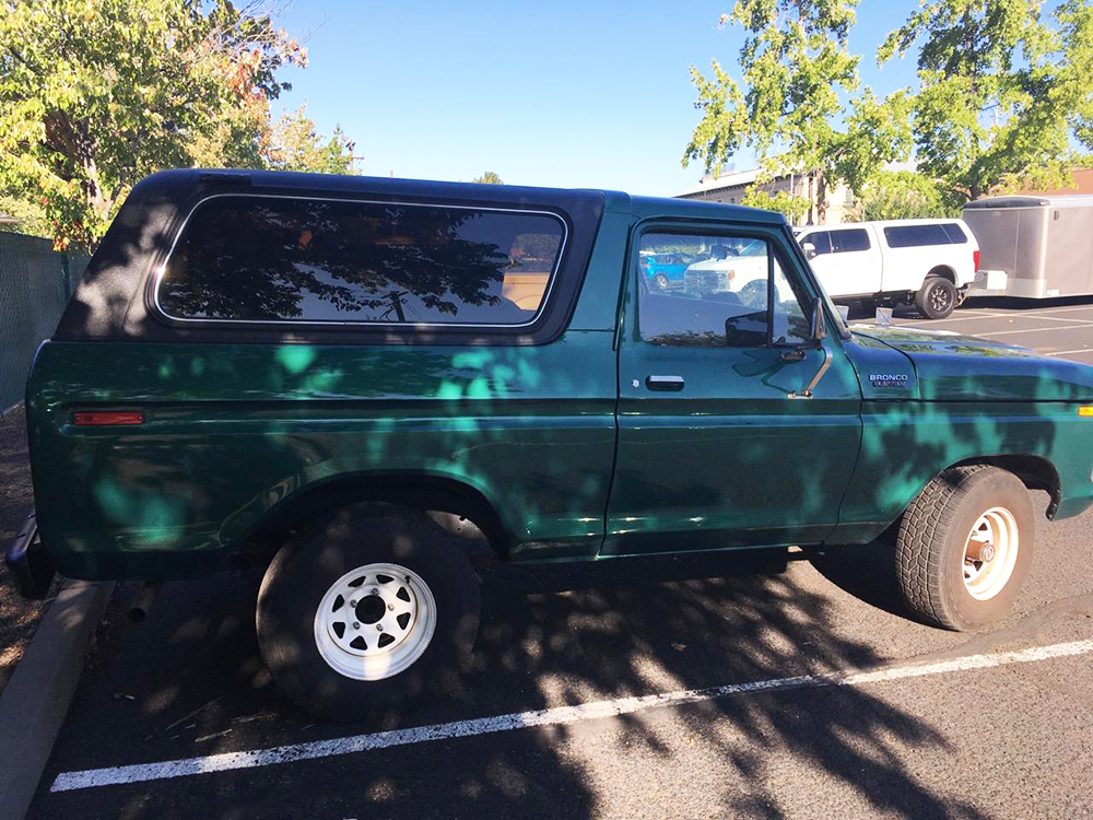 parked in the shade