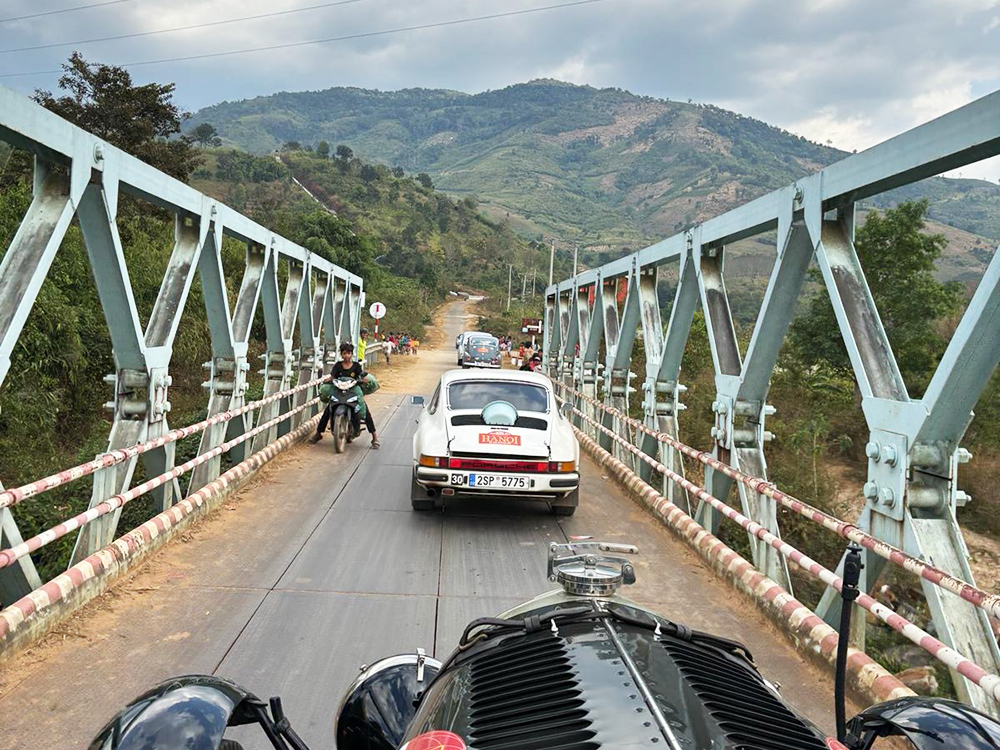 crossing a bridge