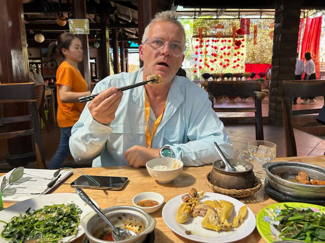 Chris can do chopsticks!