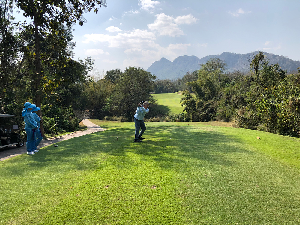 Chris golfing