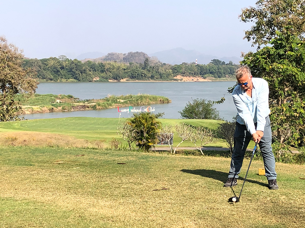 Chris golfing