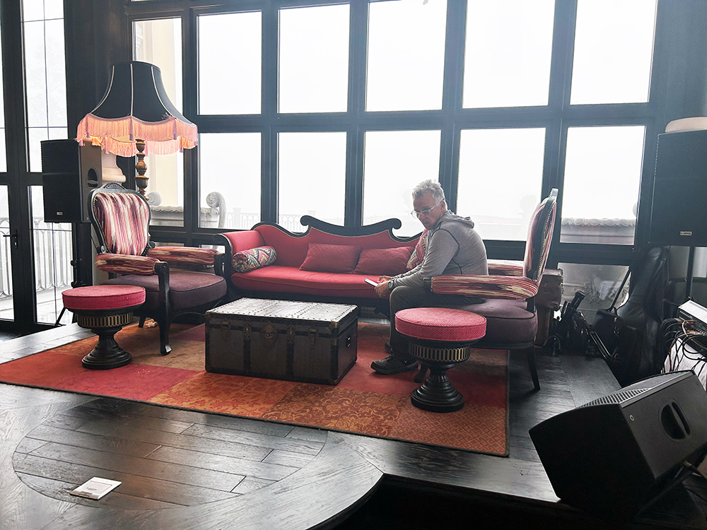 Chris in the lounge
