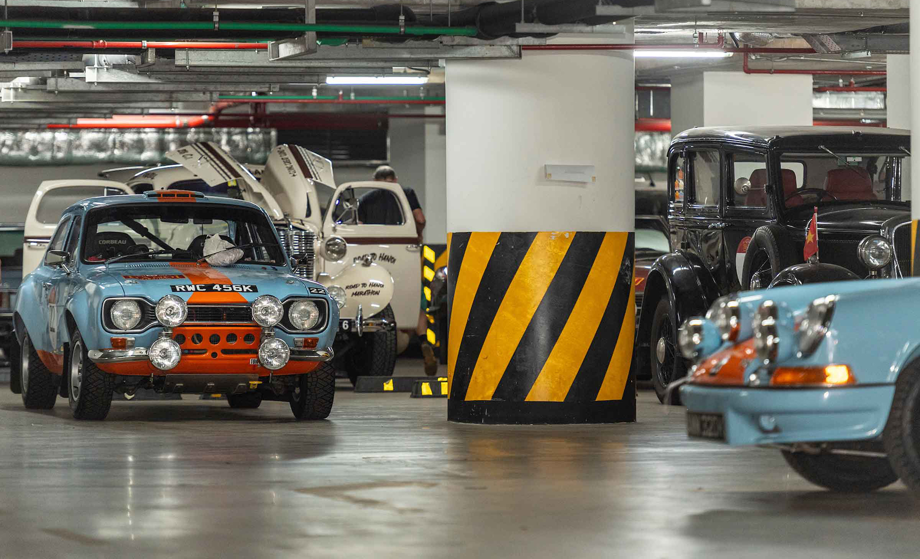 in the garage...