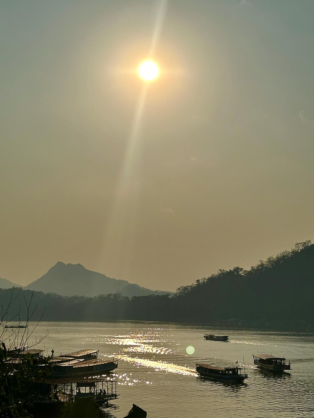 boats at sunset