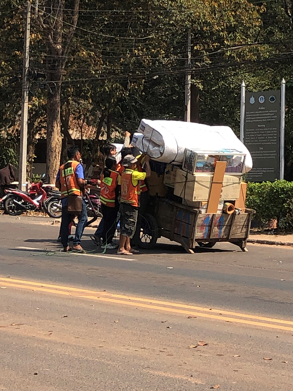 overloaded scooter