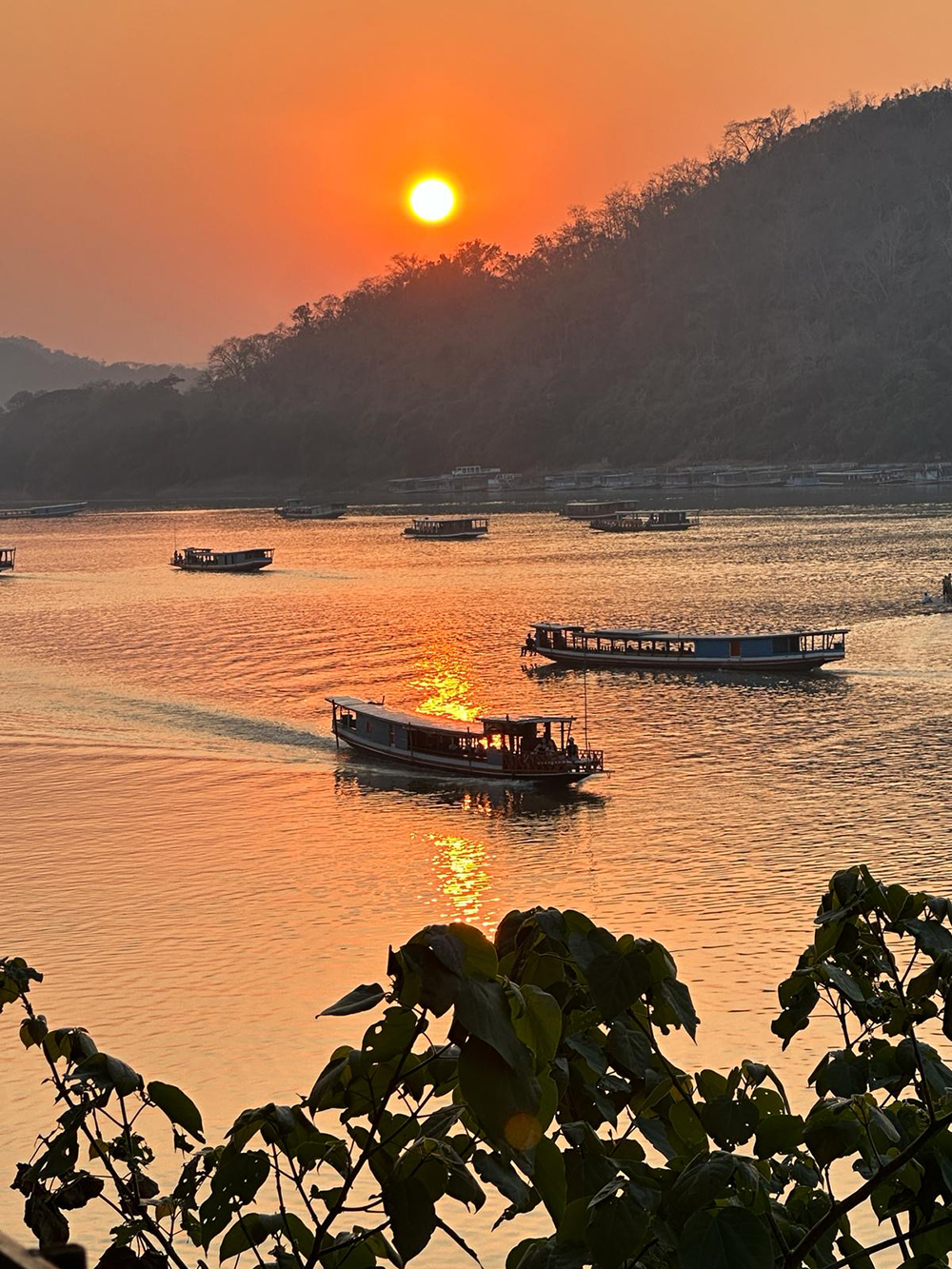 boats at sunset