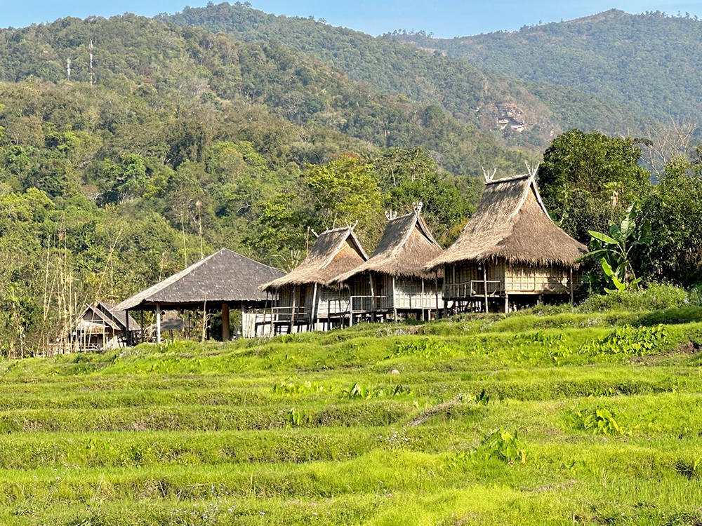 three huts