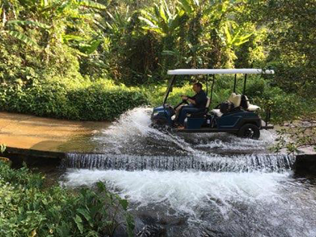 wet golf cart ride