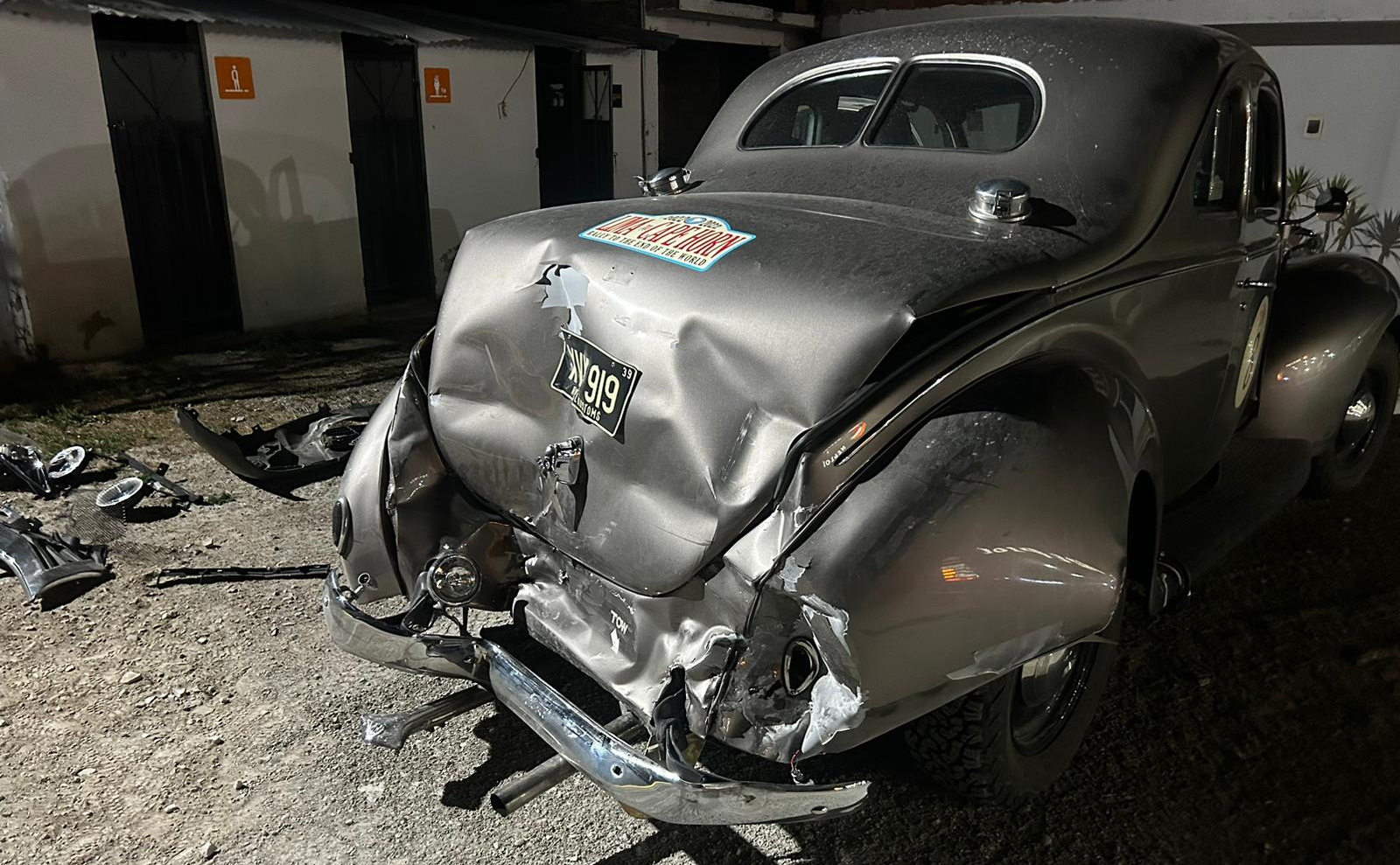 the Rear-ended Rally Car of another team