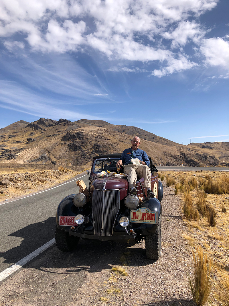 Tim on the Broken Down Ford