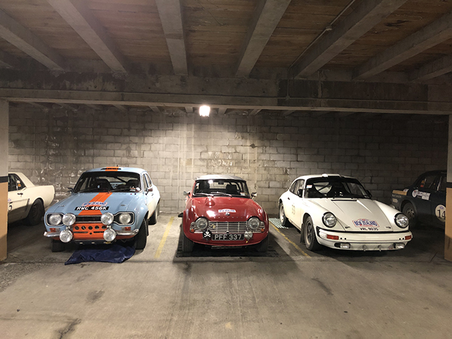 Parked Rally Cars