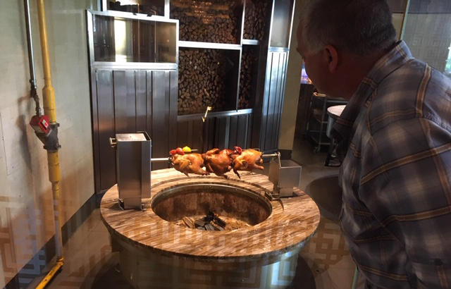 Chris supervising the cooking chicken...