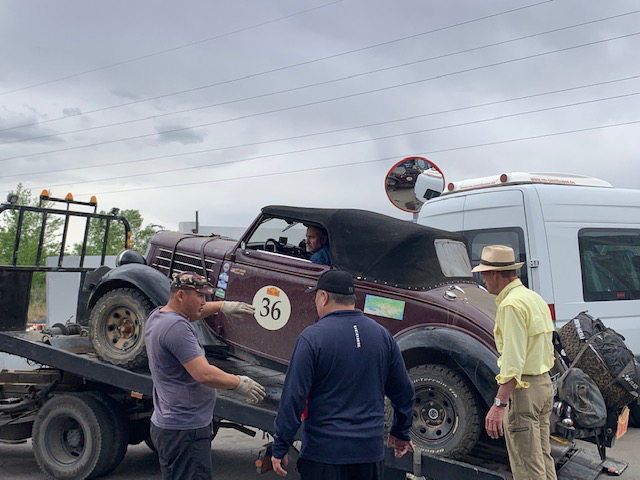 Ford on a flatbed