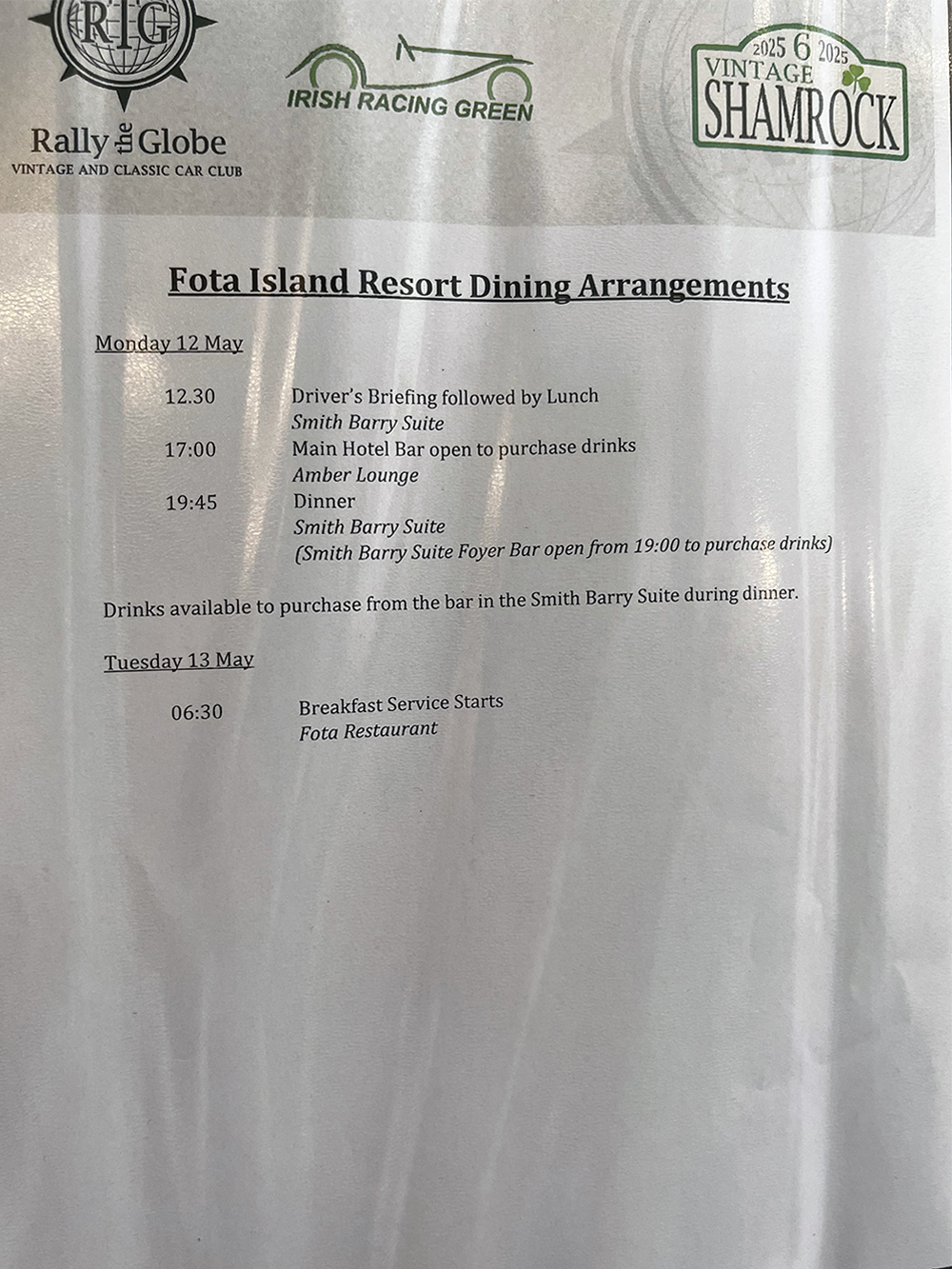dining arrangements