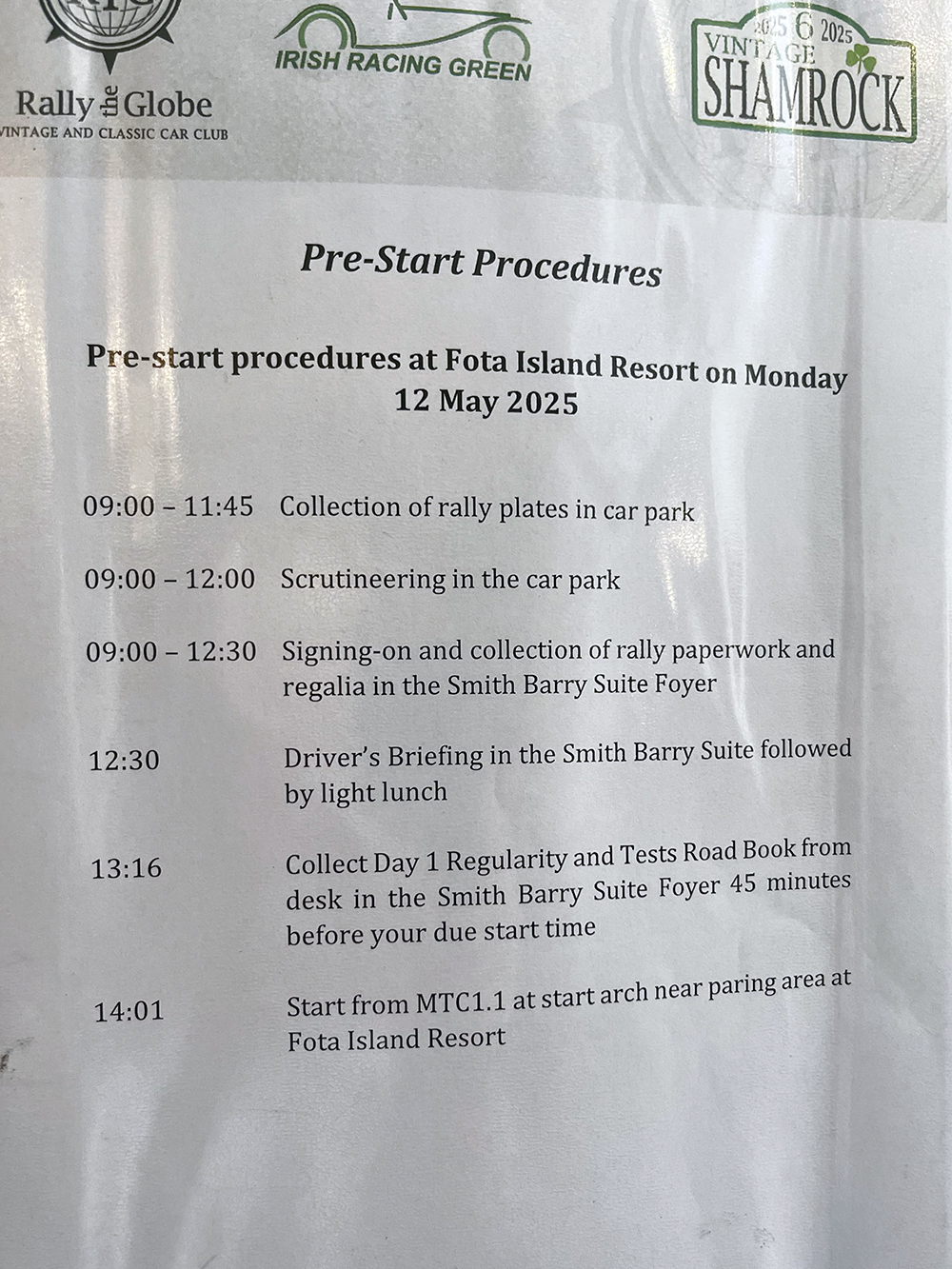 pre-start procedures